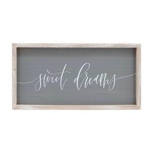 NEW PARIS LOFT sweet dreams rustic wooden wall sign plaque in grey